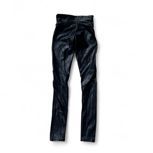 Spanx Leggings Black Moto Leather Look Size XS - Picture 3 of 7